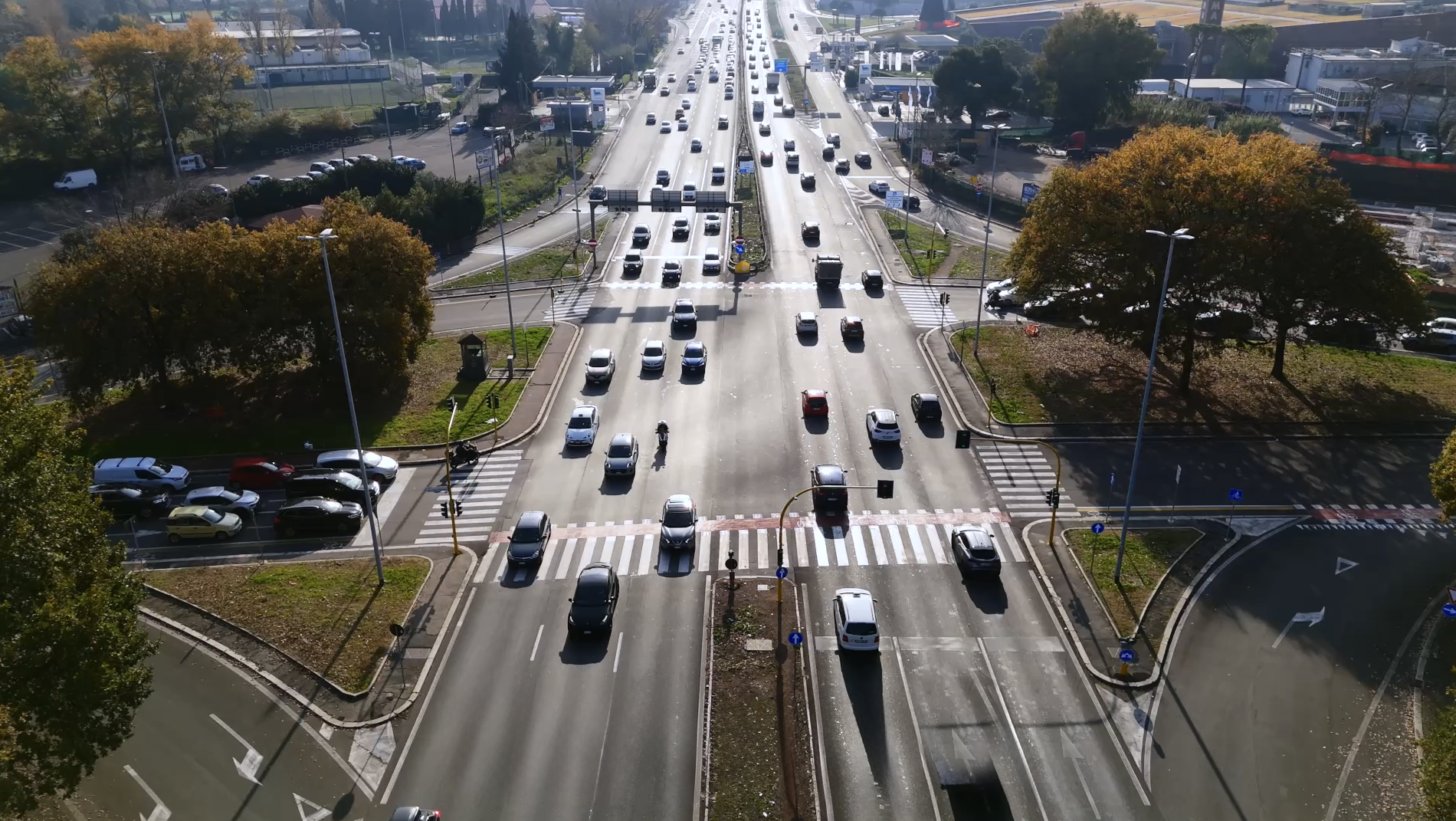 View of two highways in a city