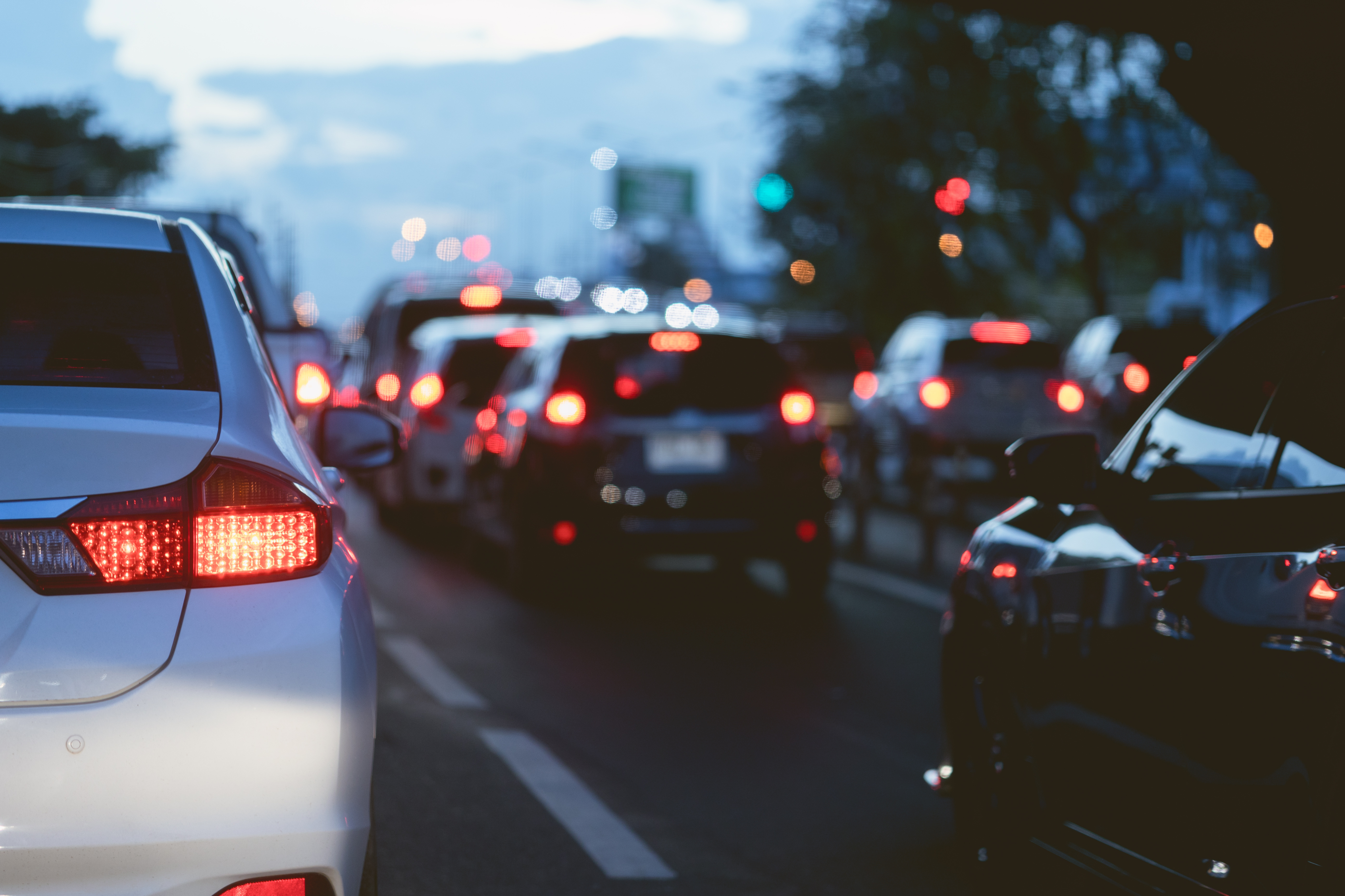 Cars stuck in traffic