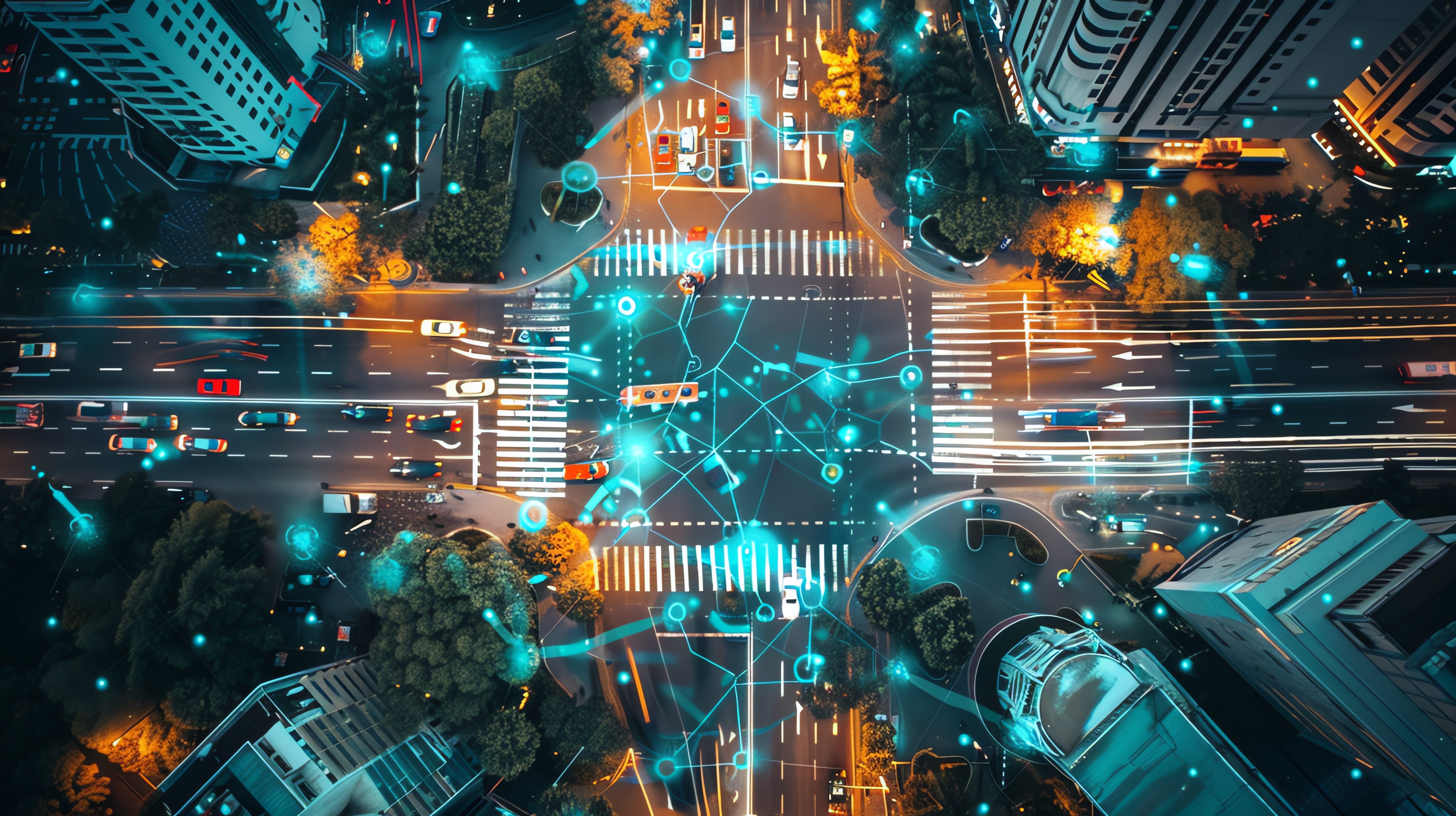 Concept of nodes and relations between different transport modes. Mobility data concept. 