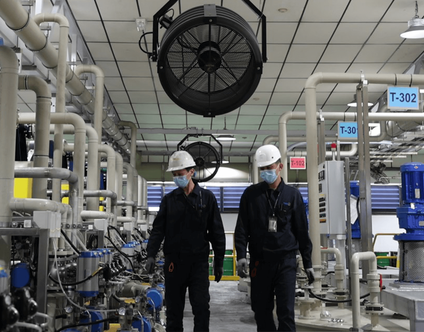 People in battery factory