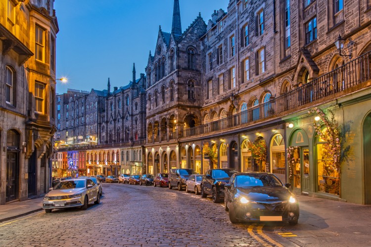 A street in Edinburgh, Scotland. 