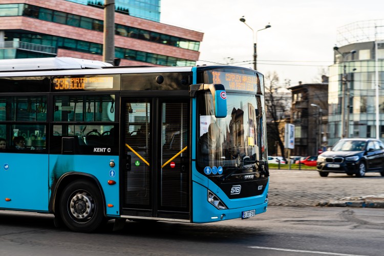Overcrowded bus in Bucharest