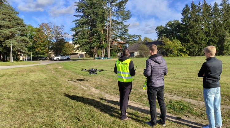 Drone being piloted in Tartu
