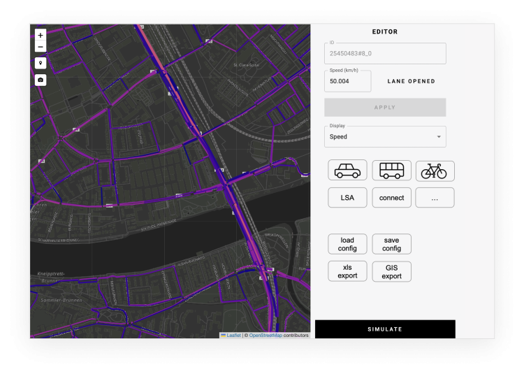 Dashboard of a mobility measurement tool 