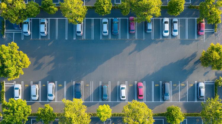 Parking space view from above. 