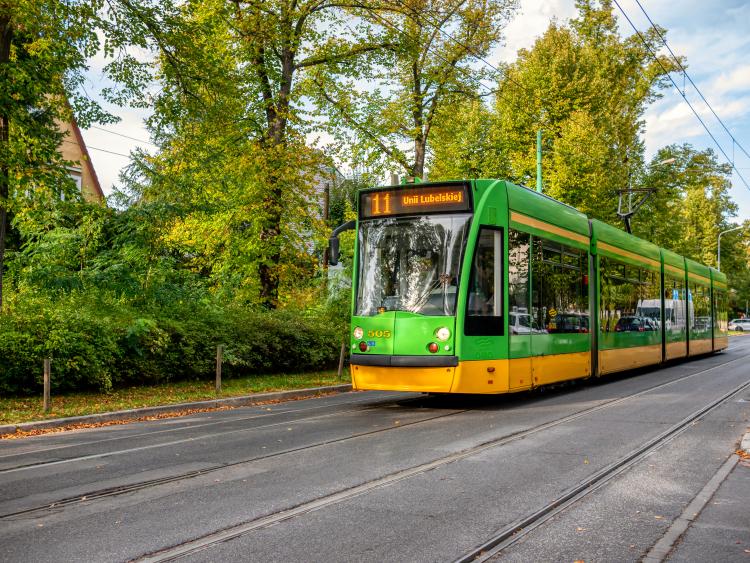 City tram in Poznan, Poland. 