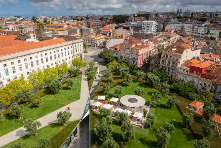 View from tower of Clerigos Church in Porto, Portugal