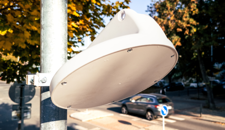 A sensor on a lamp