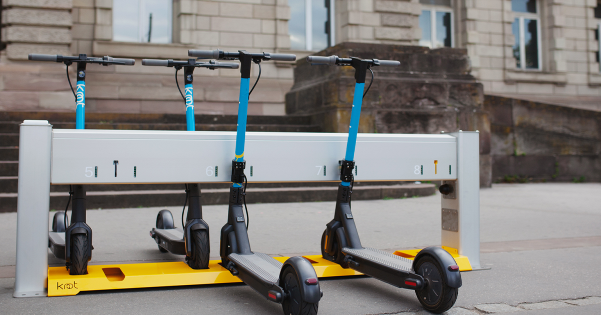 Docking and charging stations for scooters Mobility Innovation