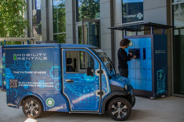 Rental services of sustainable, electric vehicles