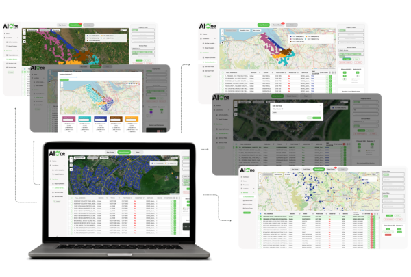 Laptop displaying the user interface of the solution