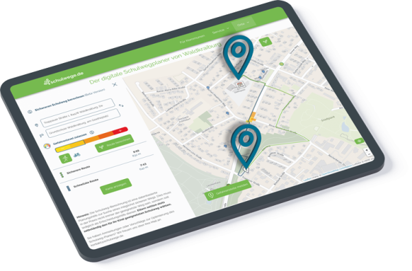 Digital school route planner for parents and pupils 