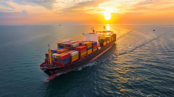 A shipment cargo in the see
