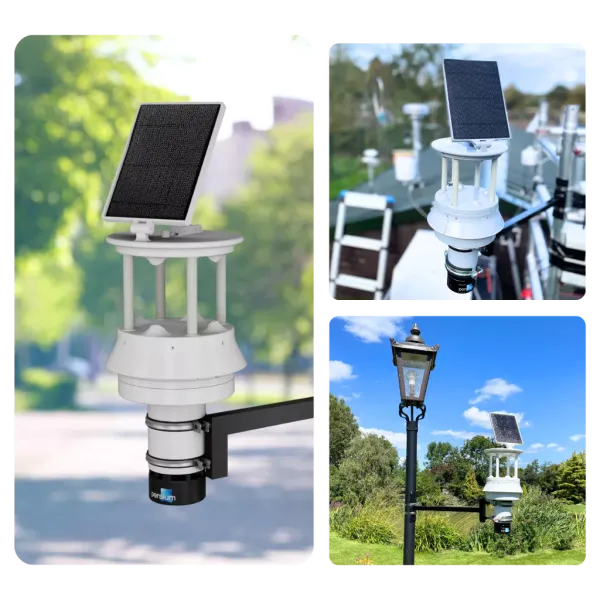 Air sensor installed in a city.