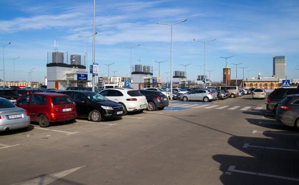 Outdoor parking near station. 