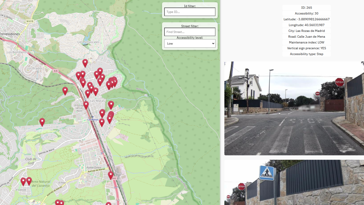 Crossing detection in Las Rozas de Madrid