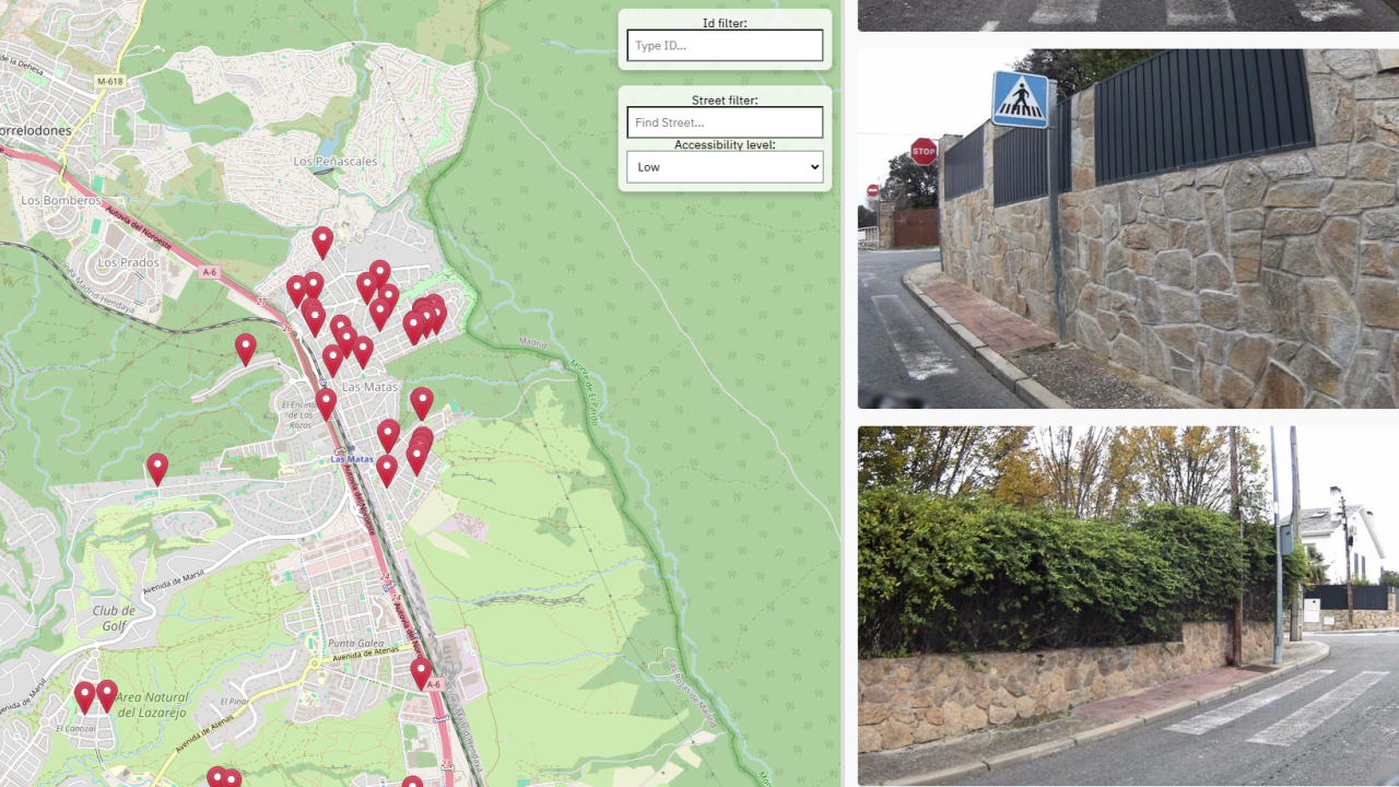 Crossing detection in Las Rozas de Madrid