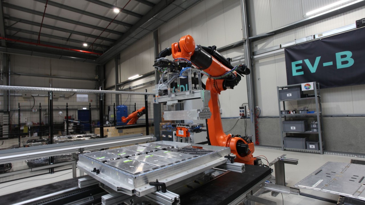 Factory for EV component disassembling