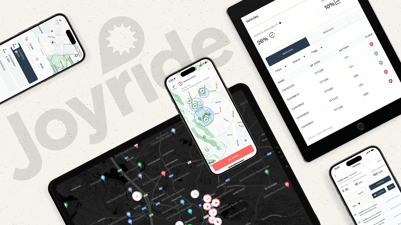 Joyride fleet management suite on devices