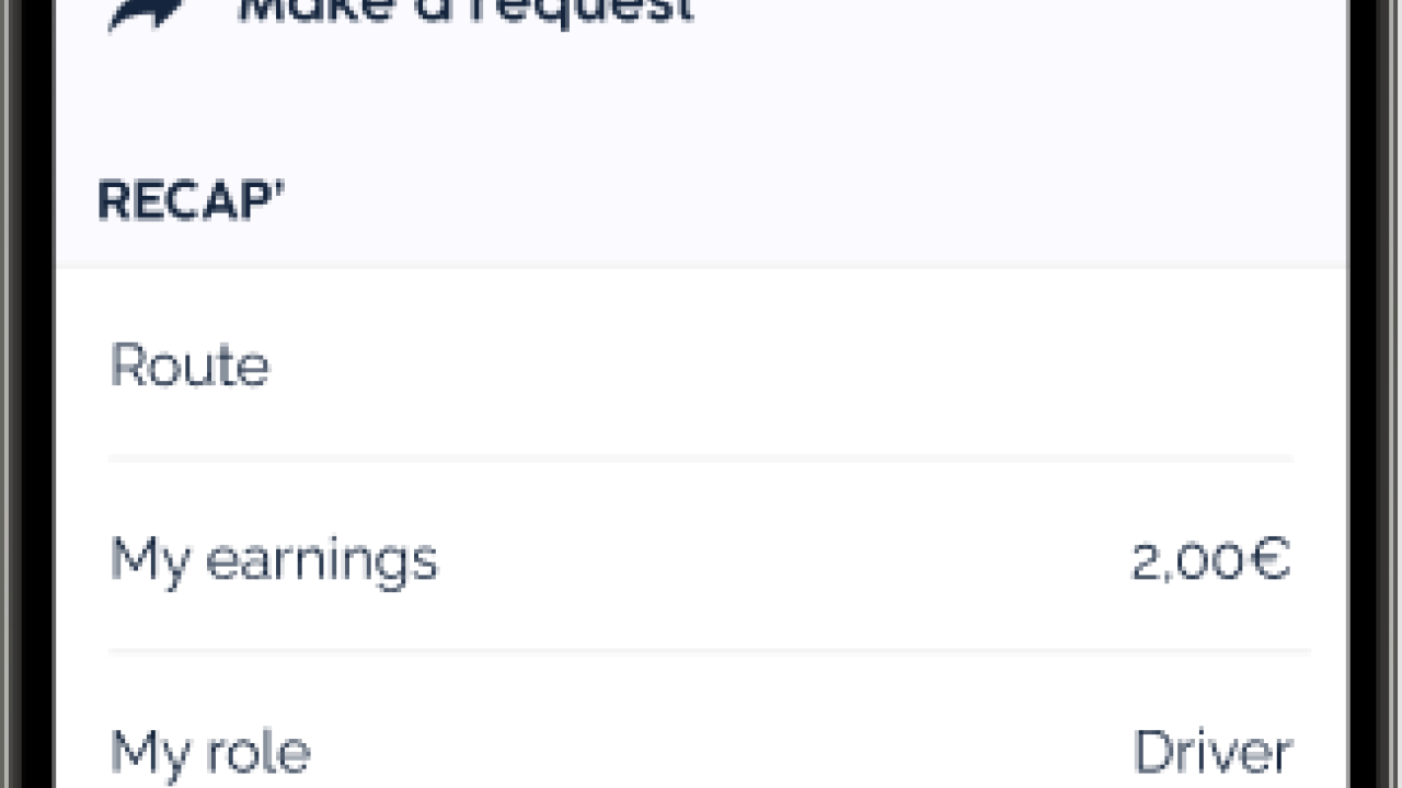 Phone displaying user interface of Karos app