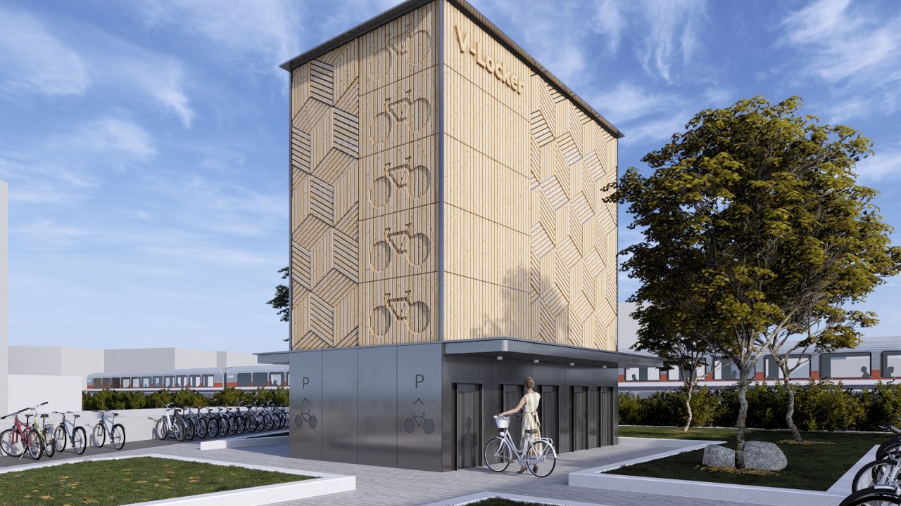 V-Locker Tower Metal and Wood