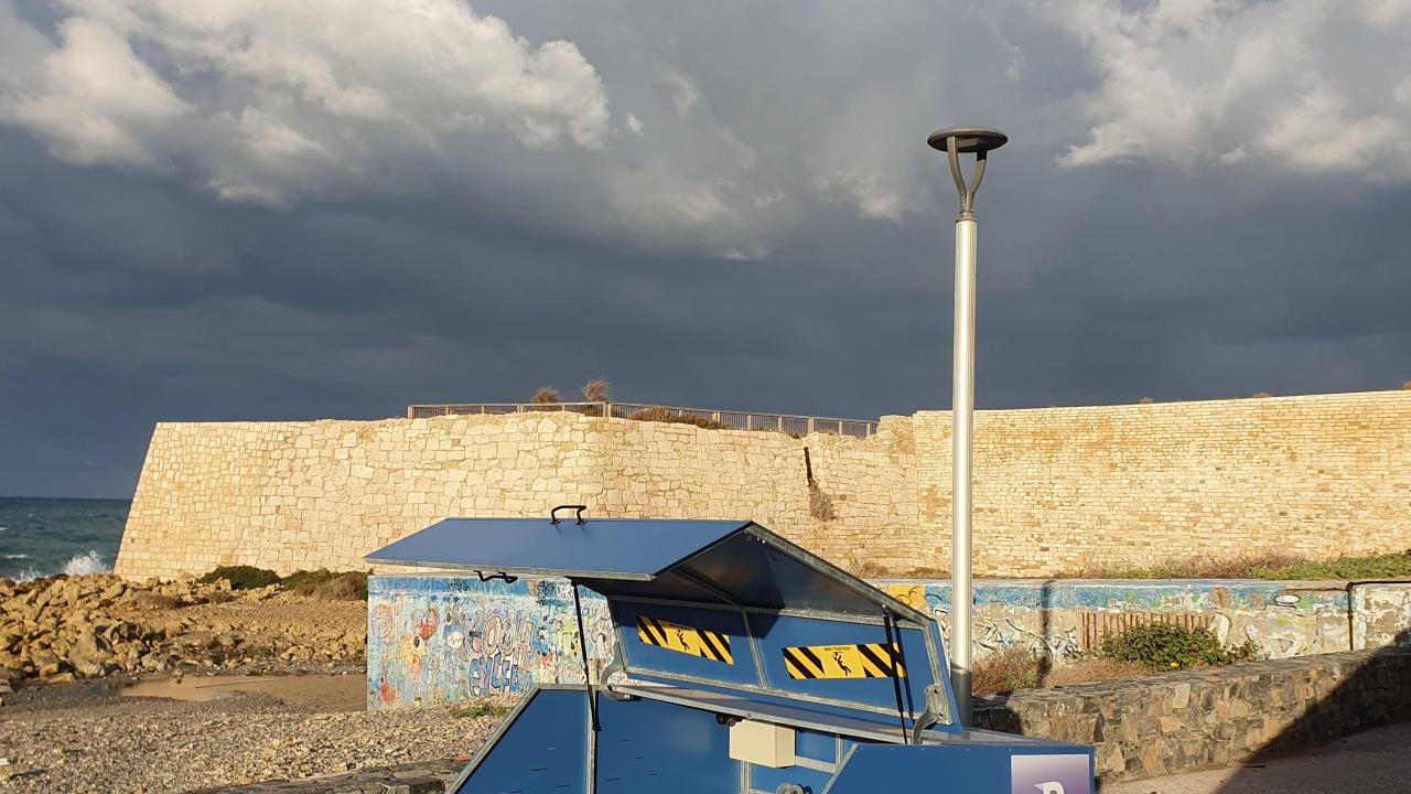 A smart and secure micromobility hub situated on the seaside in Heraklion, Crete, Greece