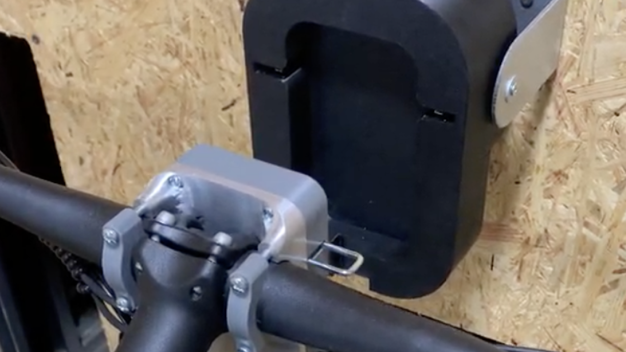 Transmitter and receiver (attached to bike handle)